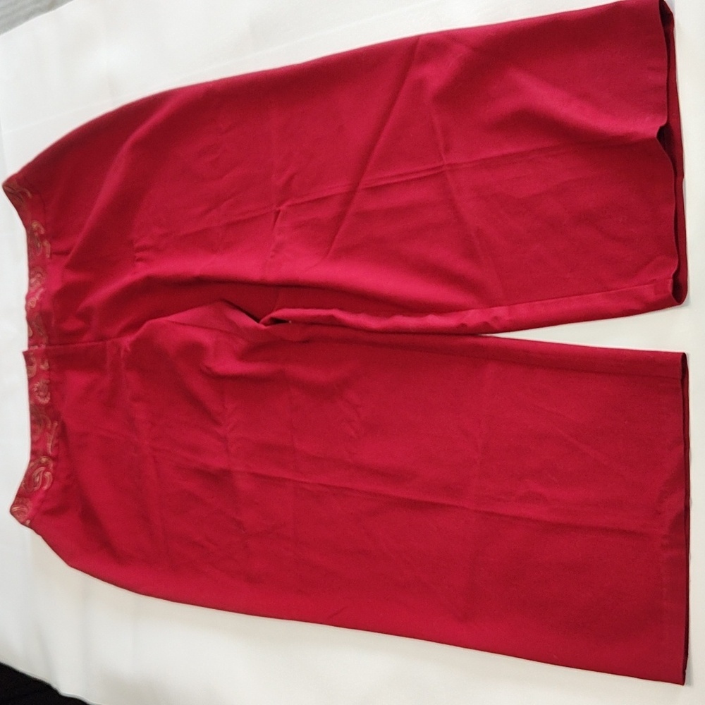 Norton McNaughton Wide Leg Dress Pants Size 20W Burgundy Wine Red Trousers